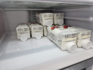 スイカジュース冷蔵庫内